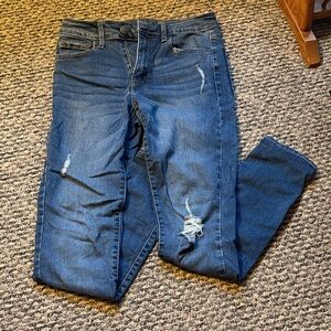 Aeropostale Medium Blue Distressed Skinny Jeans